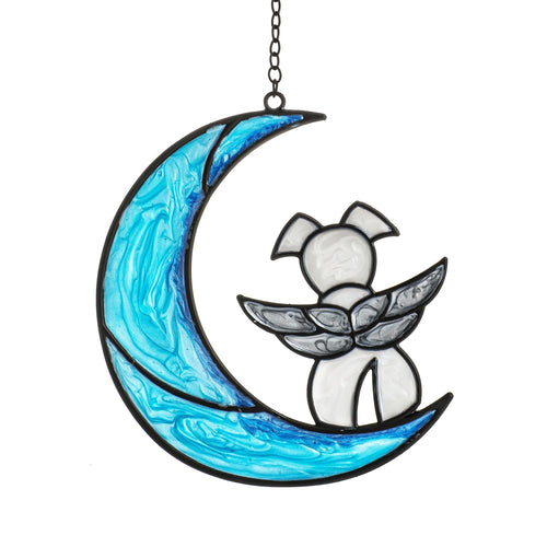 Ángel Colgante de 5 Pulgadas - Adorno Decorativo para Ventana, Regalo Conmemorativo por la Pérdida de un Perro, Decoración de Pared en Acrílico, Regalo de Condolencia para Amantes de los Perros