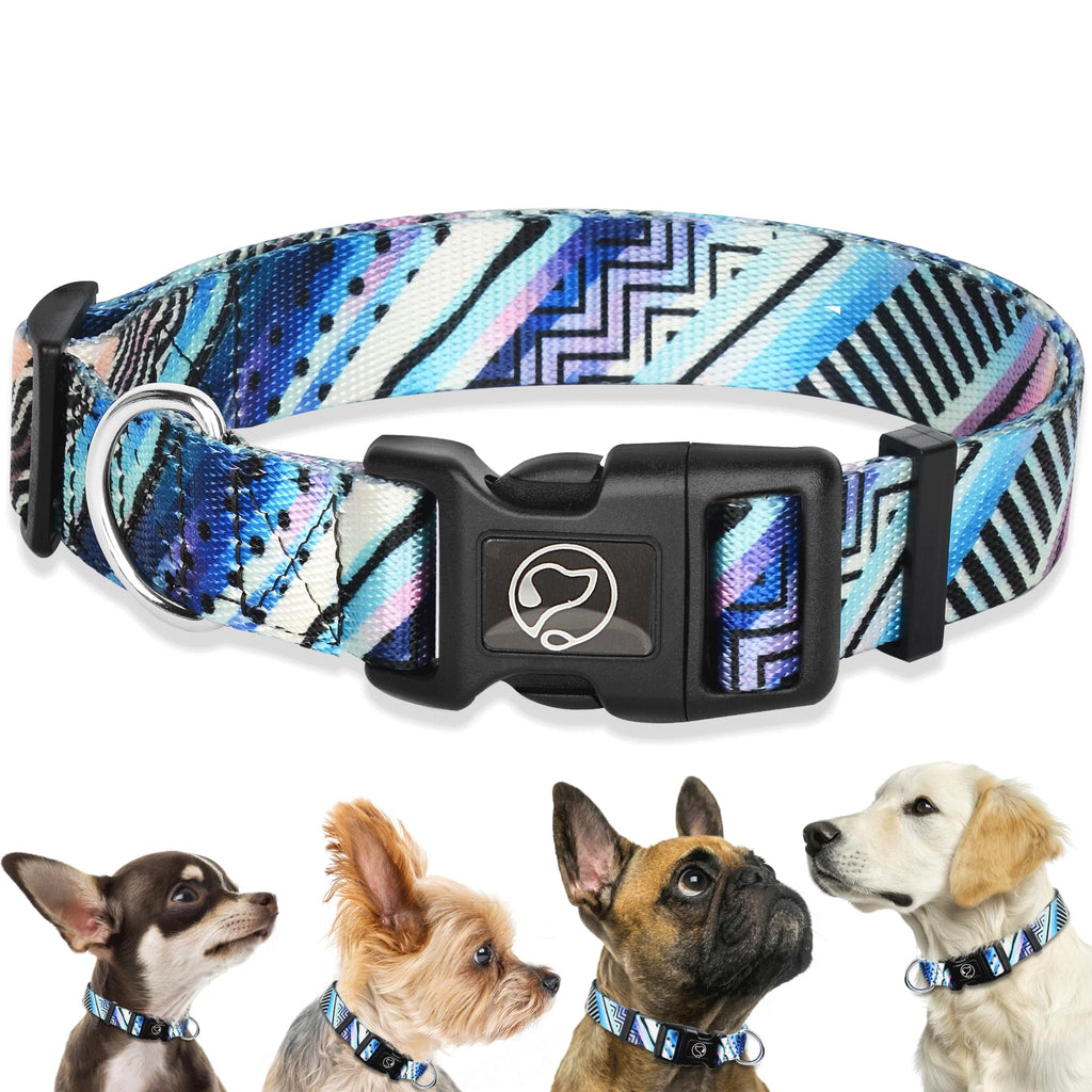 Collares para Perros Pequeños Machos - Collar Clásico con Estampado Boho, Collar para Perro Niño, Collar de Liberación Rápida para Perros Pequeños, Talla S