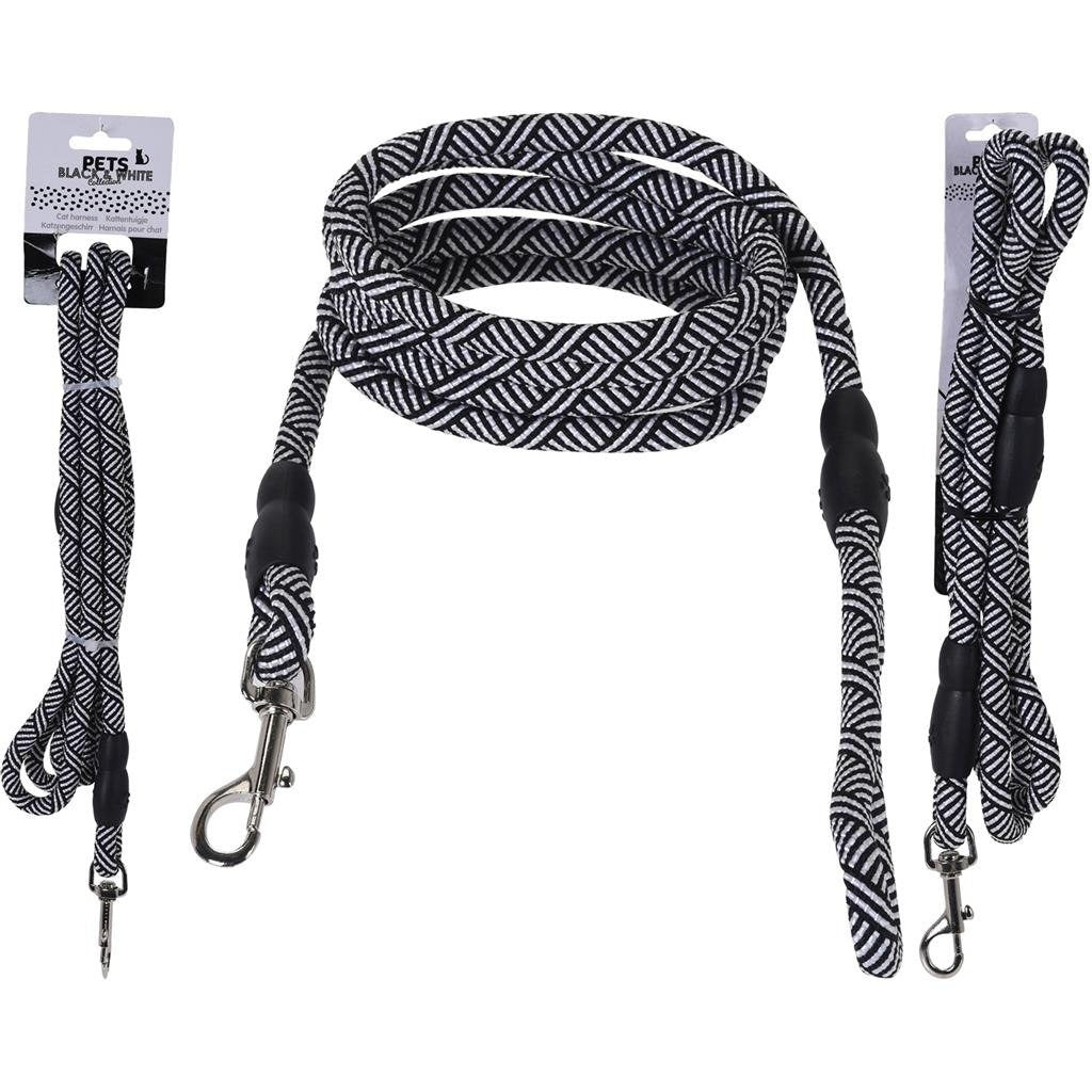Correa para Perro Colección Básica Blanco y Negro - 130cm, Blanco y Negro