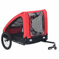 Vidaxl Remolque para Bicicleta para Perro, Rojo y Negro