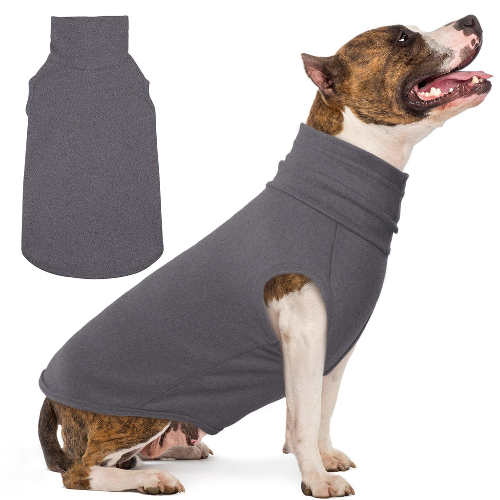 IECOii Suéter para Perros XL - Chaleco Polar Elástico, Color Gris, Talla X-Large, Suéter de Cuello Alto para Perros Grandes (Niño/Niña), Suéter Polar Cálido, Sudadera para Perros, Suéter Navideño para Perros