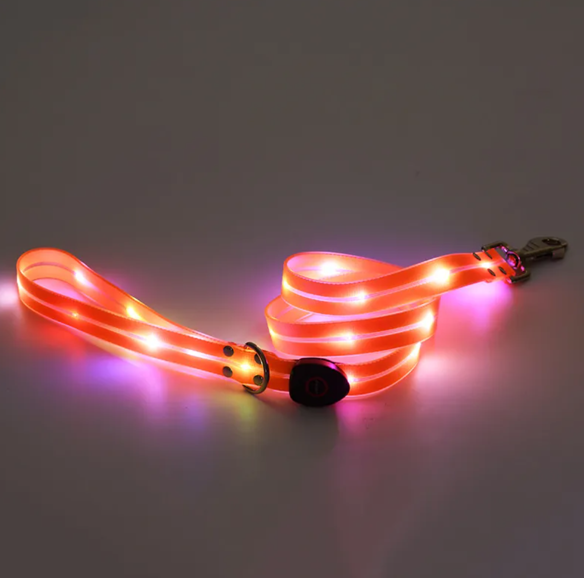 Collar LED Recargable para Mascotas con Correa de Nylon