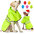 Weesiber Impermeable para Perros - Chaqueta de Lluvia Impermeable con Capucha, Reflectante, con Abertura para Correa, Poncho Ajustable, Ligero, Impermeables para Perros Grandes (XL Verde)