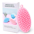 ROPO Cepillo de Baño para Perros con Dispensador de Champú - Cepillo de Ducha para Perros, Cepillo de Mano para el Aseo, Cepillo Exfoliante para Baño (Rosa)